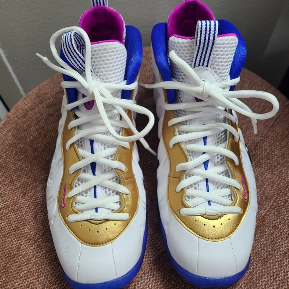 white pink blue foamposites